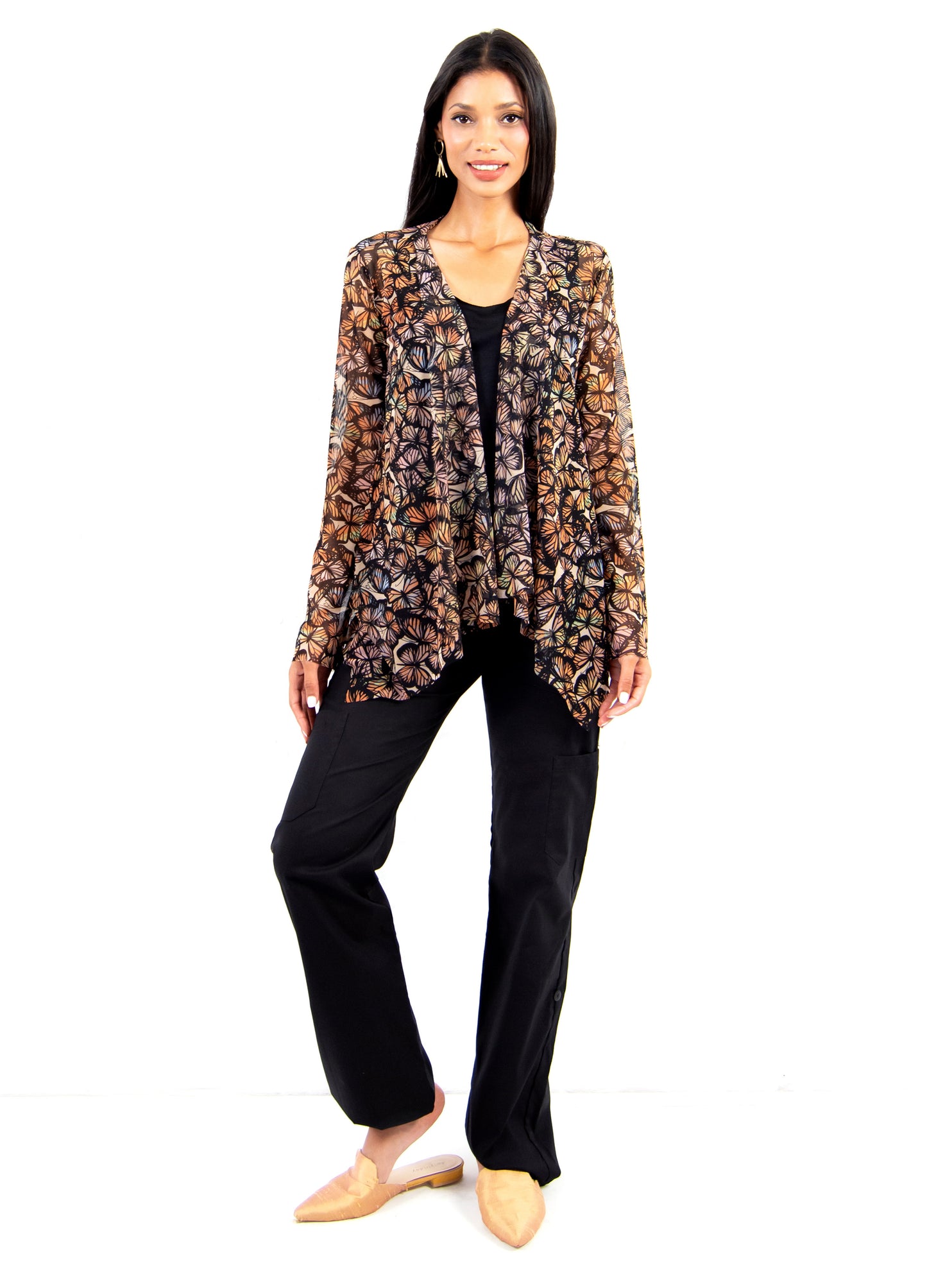 Jasmin Cardigan in black Farfalle print