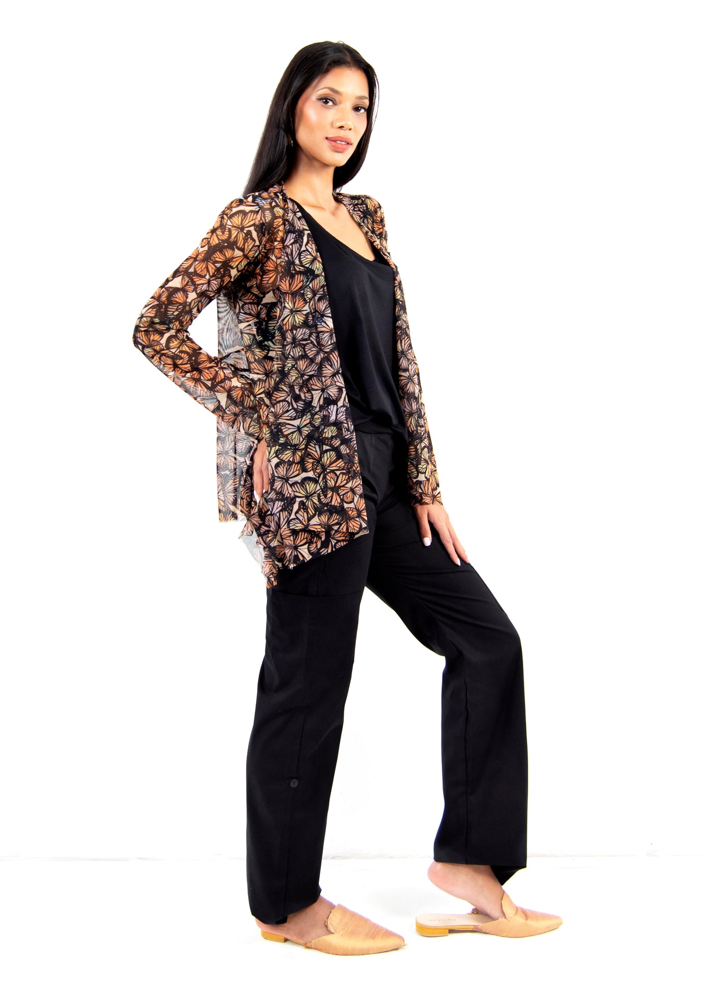 Jasmin Cardigan in black Farfalle print