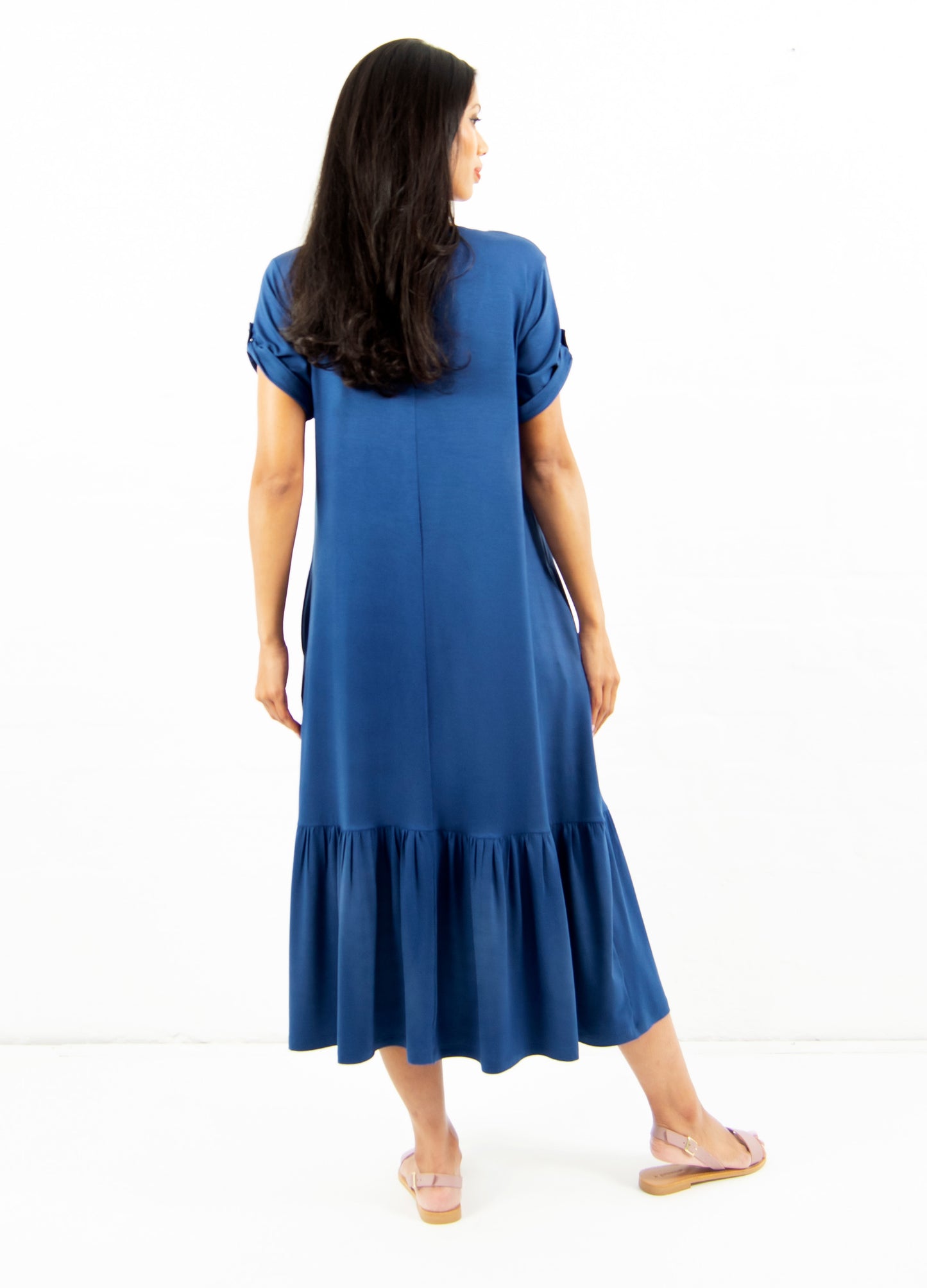 Jessie Frill Dress in Indigo size 34