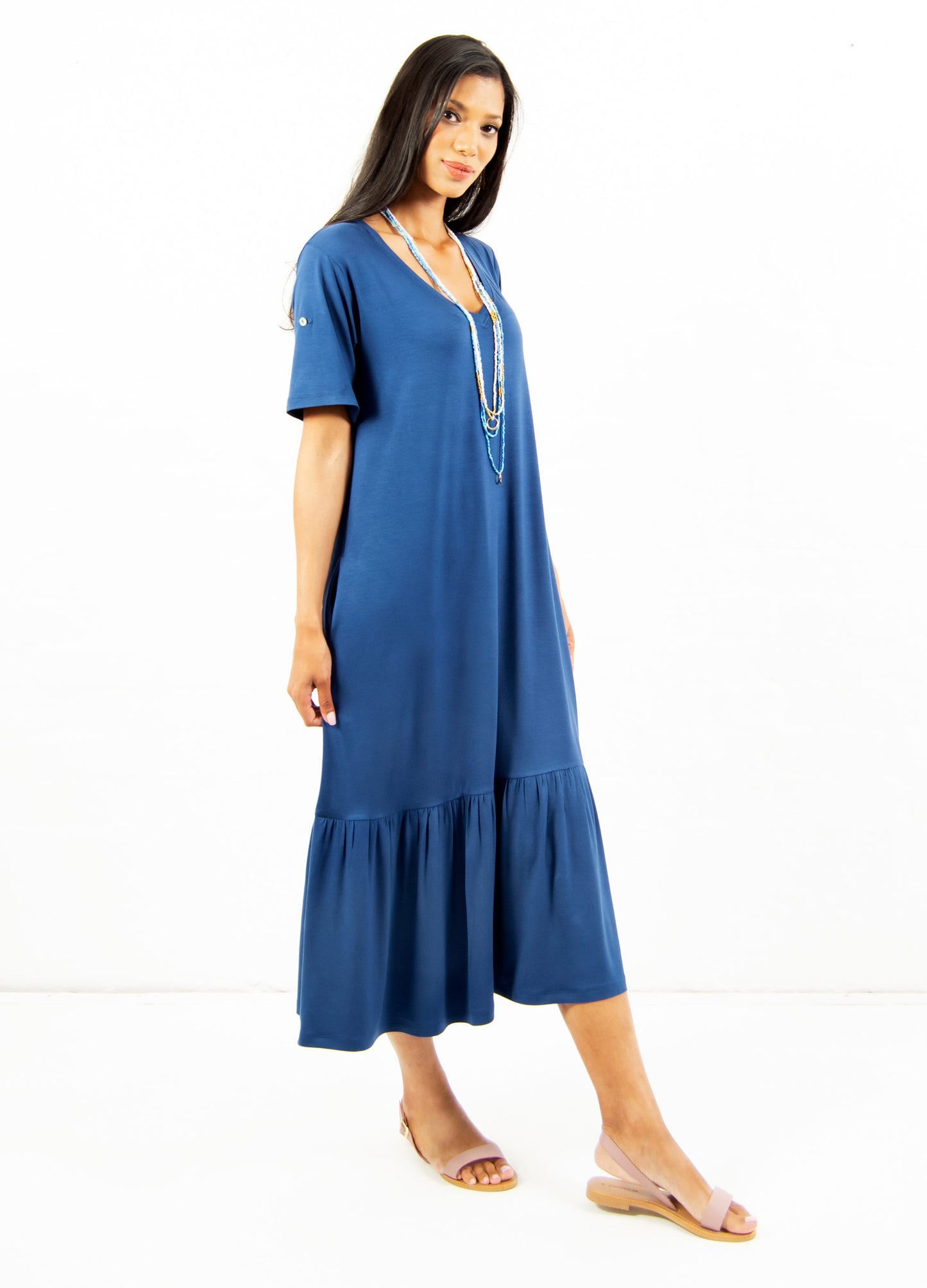 Jessie Frill Dress in Indigo size 34
