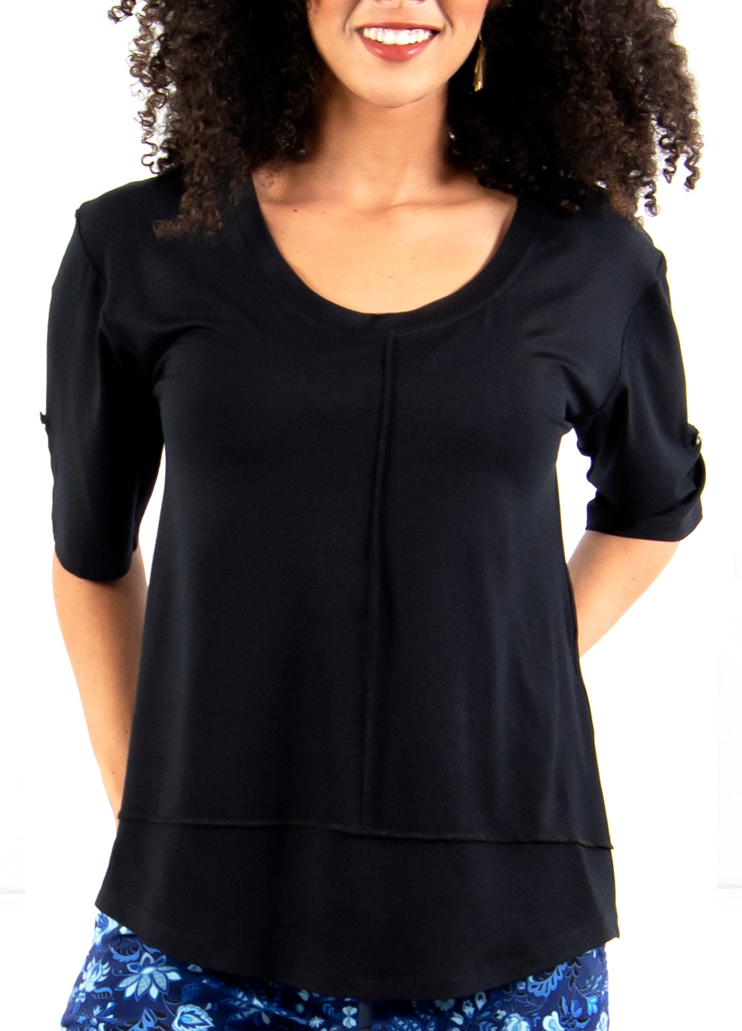 Lourdes easy-fit t-shirt in Black