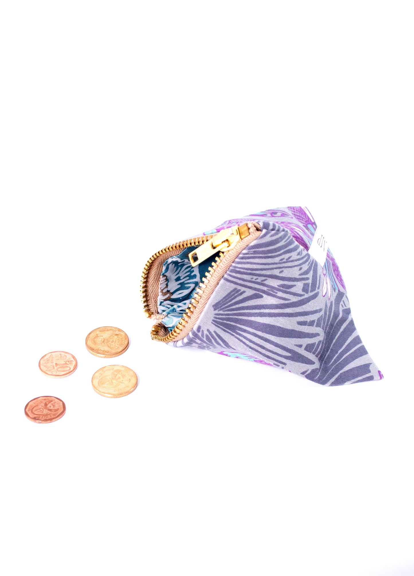 The Matilda pouch in lavender Paradise Birds print