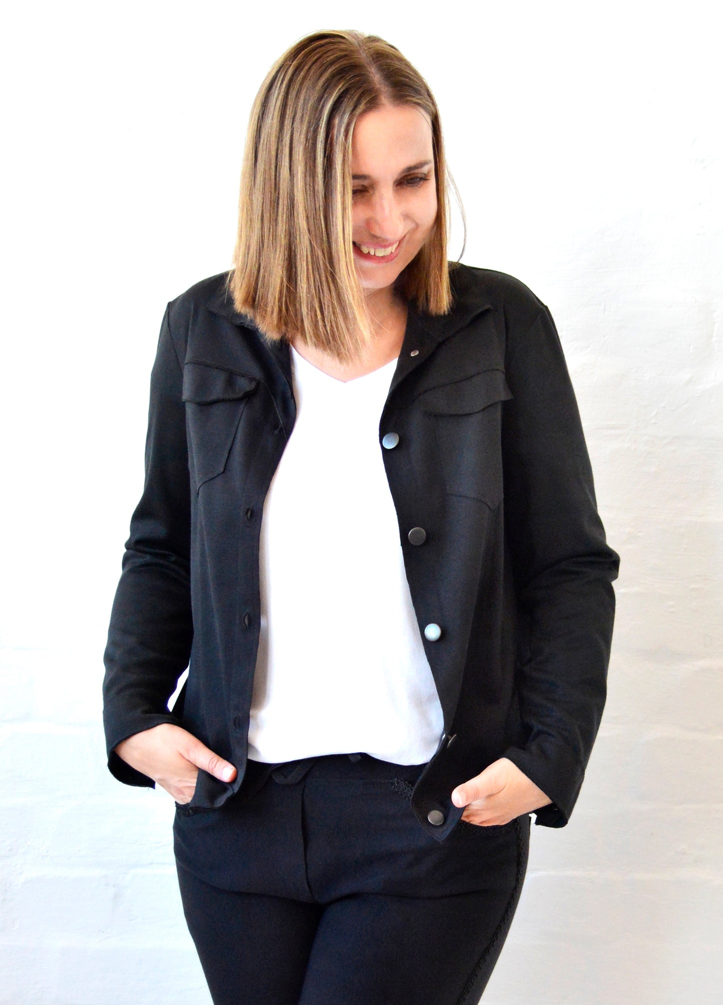 Max denim-style jacket in Black