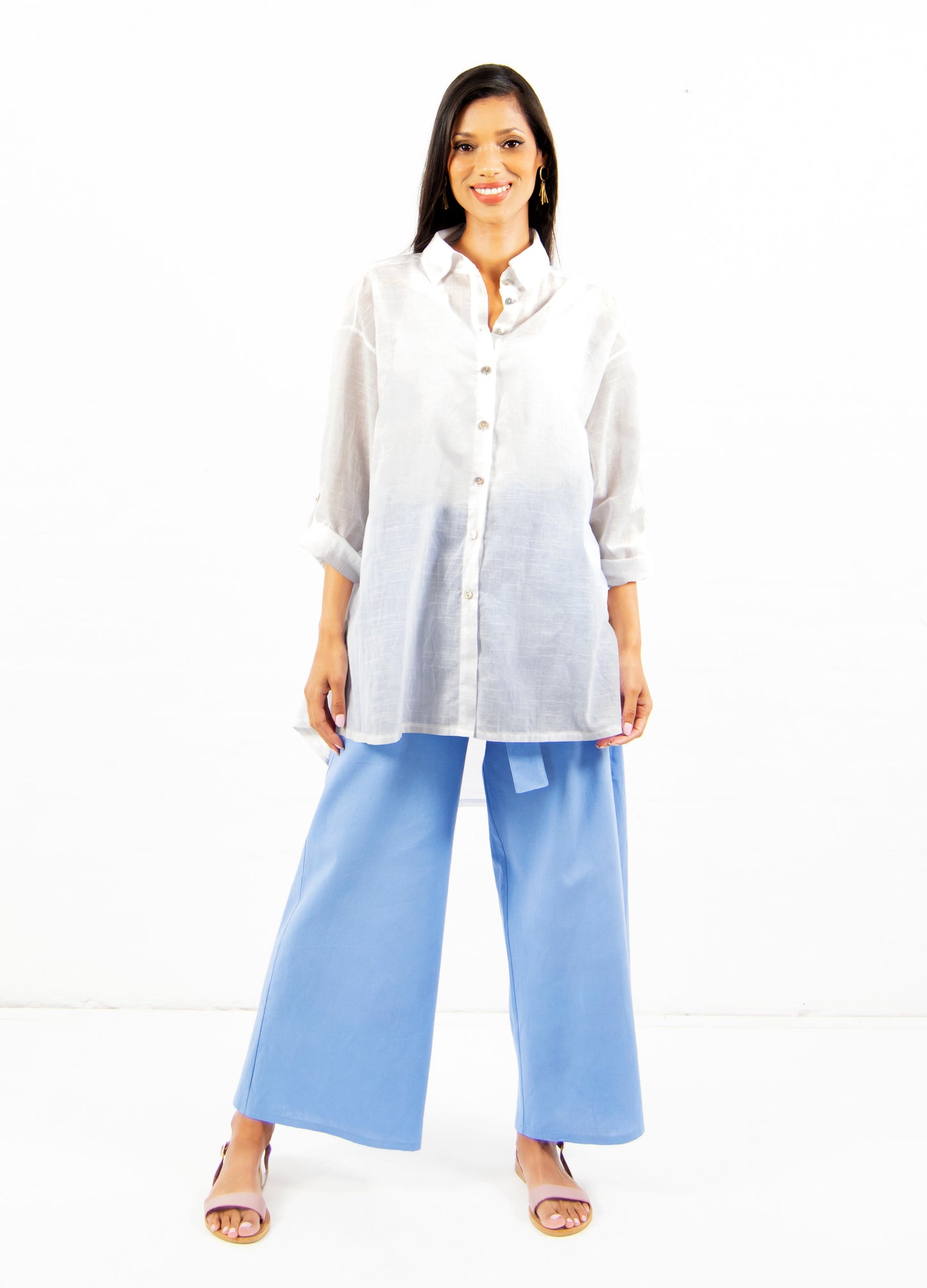 Michelle box shirt in white cotton