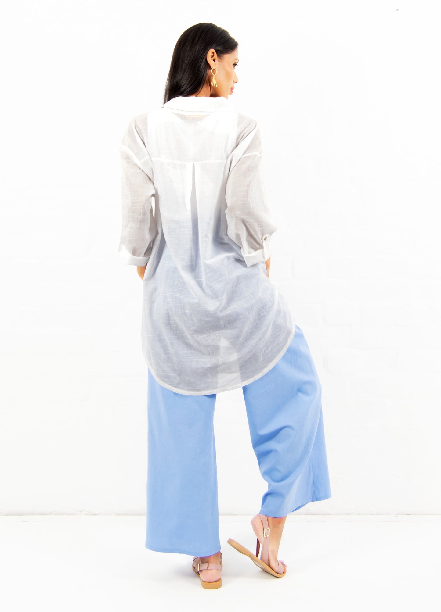 Michelle box shirt in white cotton