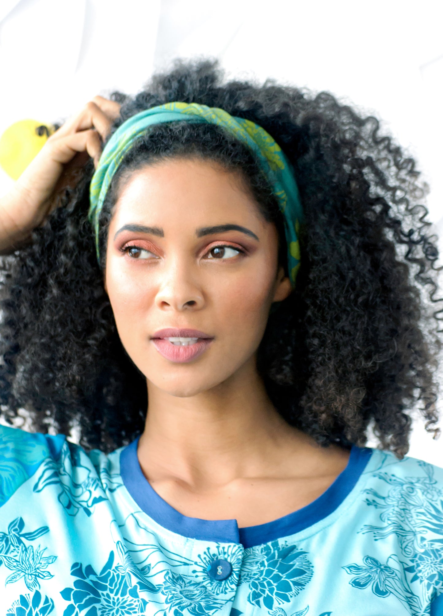 Mika twist headband in multi Club Tropicana print