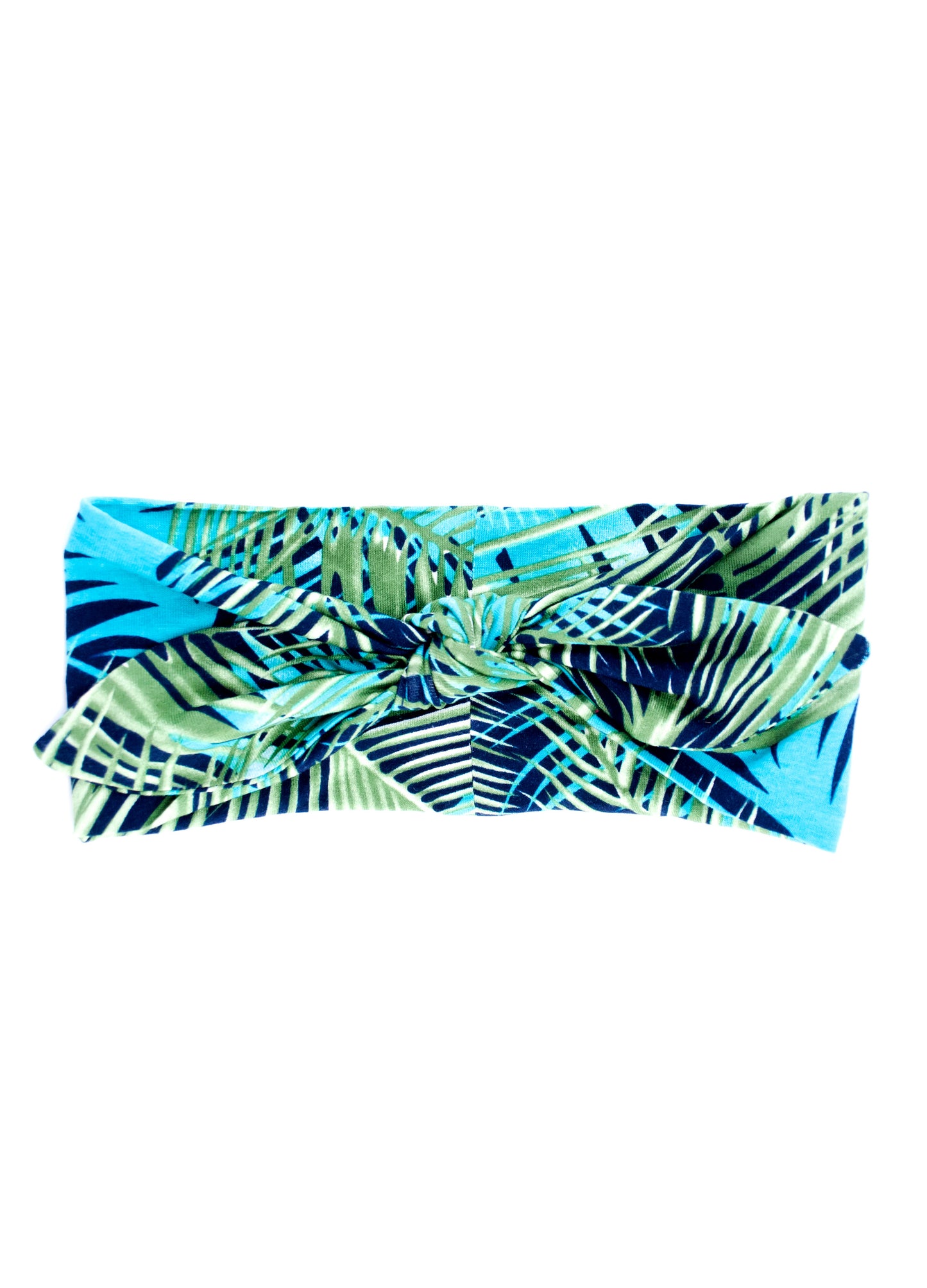 Juno tie headband in green Tropics print
