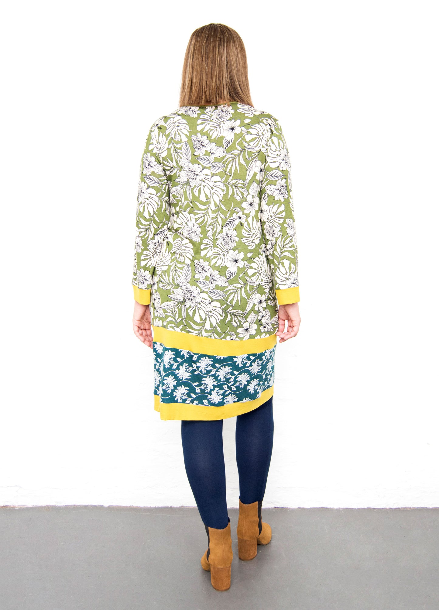 Neve shift dress in olive Carolina Floral