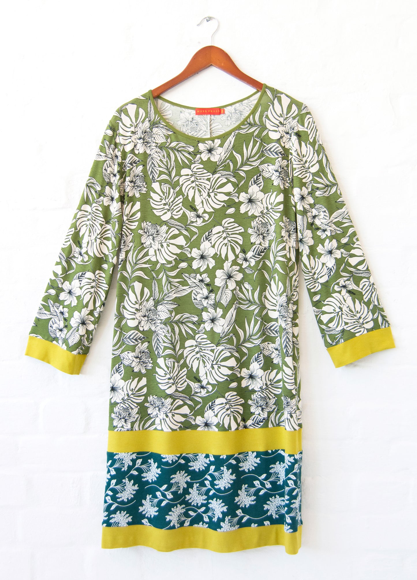 Neve shift dress in olive Carolina Floral