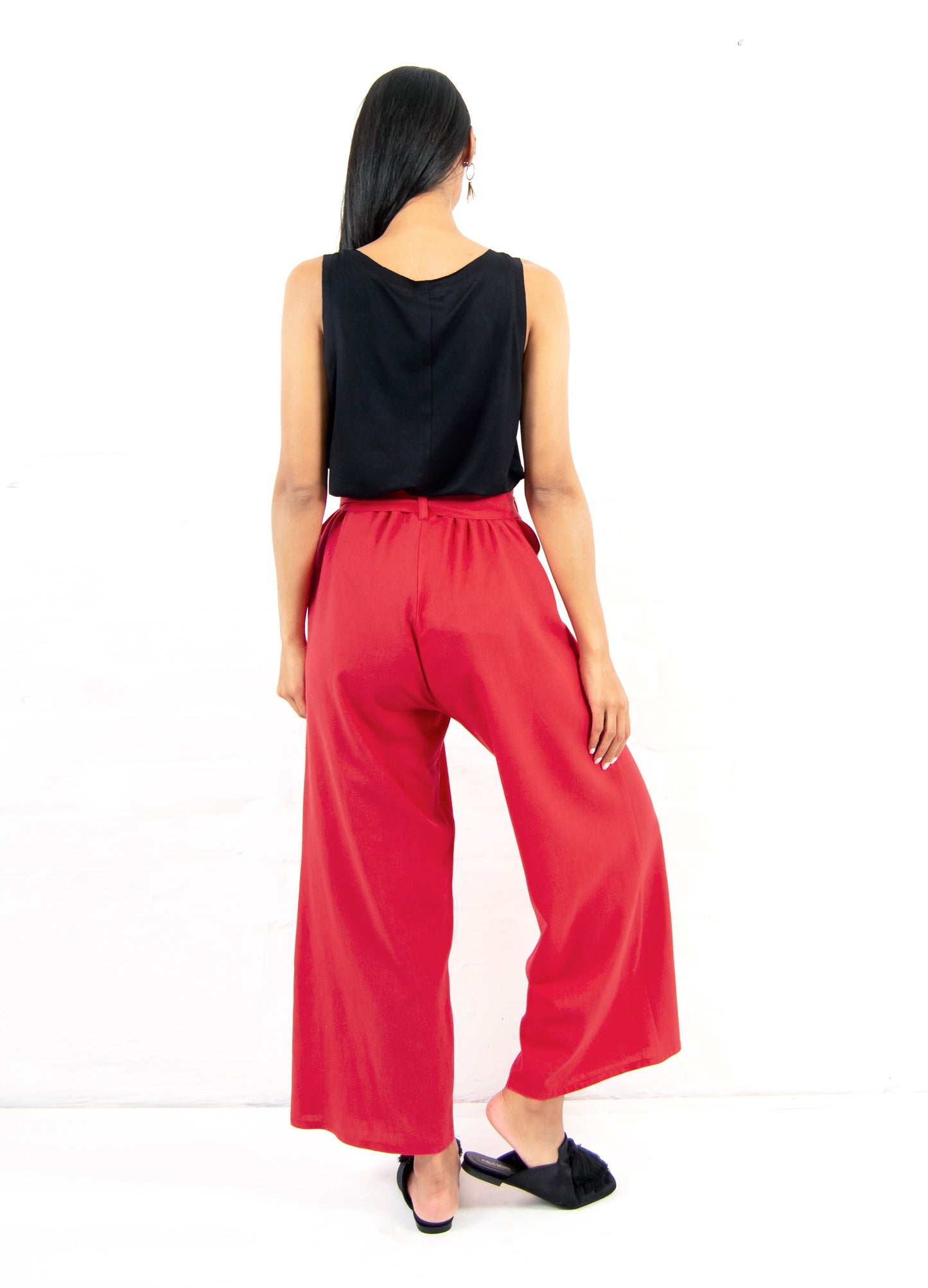 Nixi wide-leg Trousers in Cherry