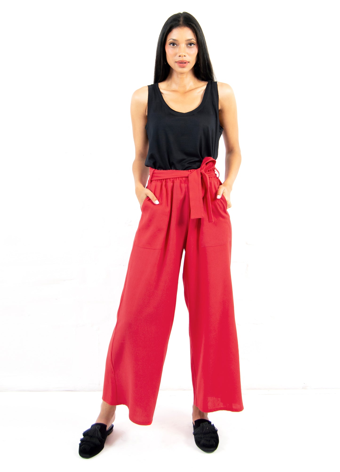 Nixi wide-leg Trousers in Cherry