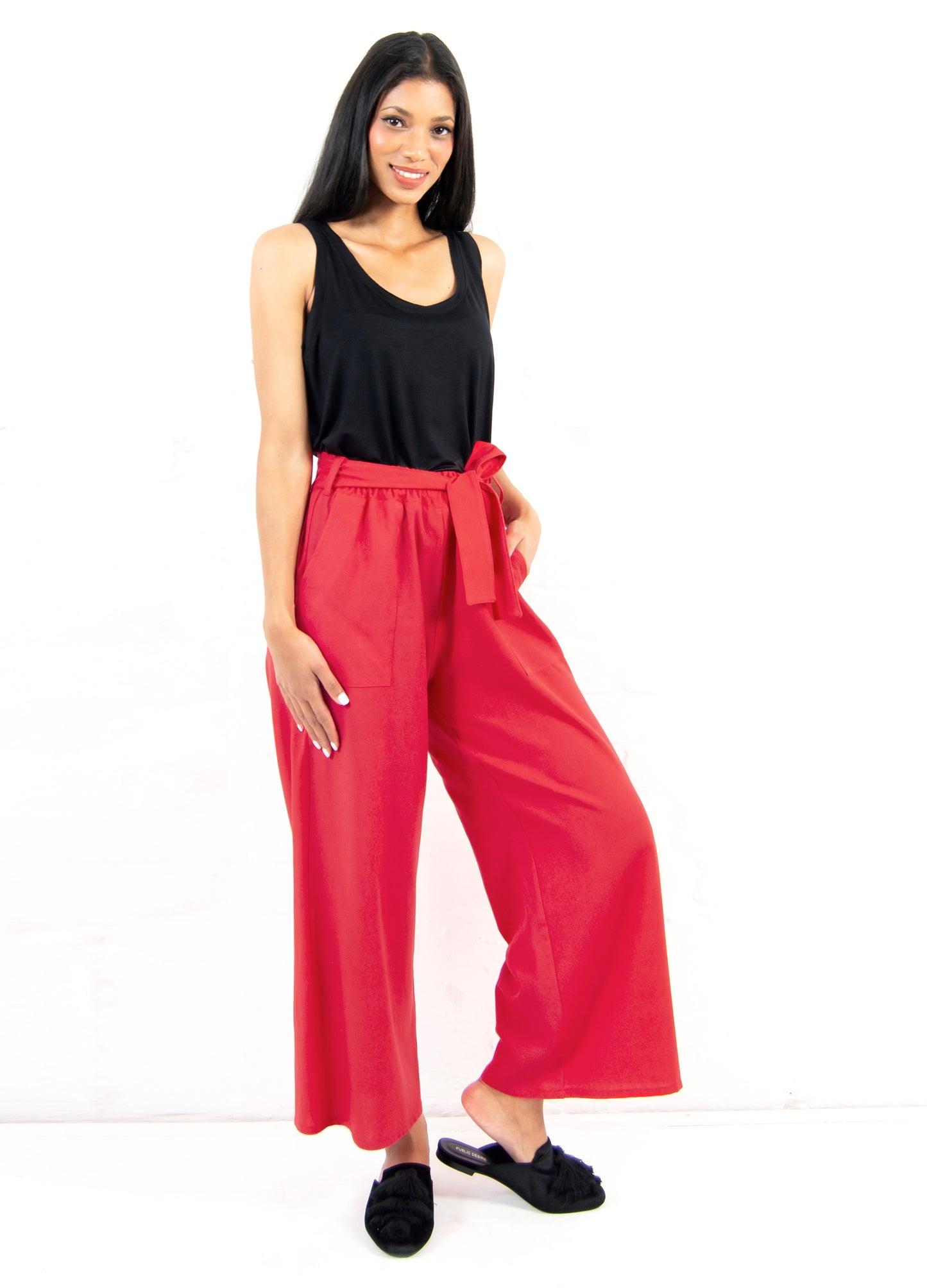 Nixi wide-leg Trousers in Cherry