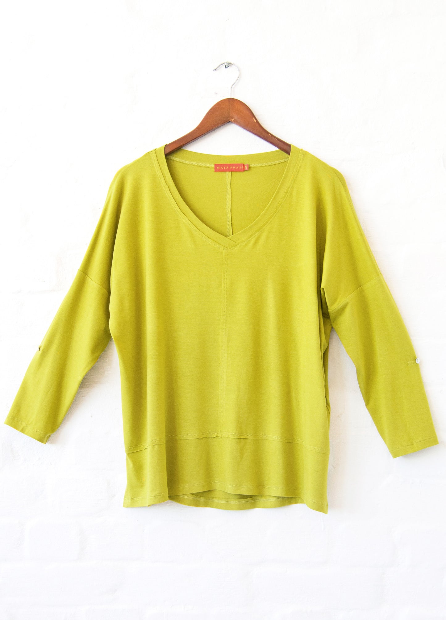 Scarlet box pullover in Chartreuse