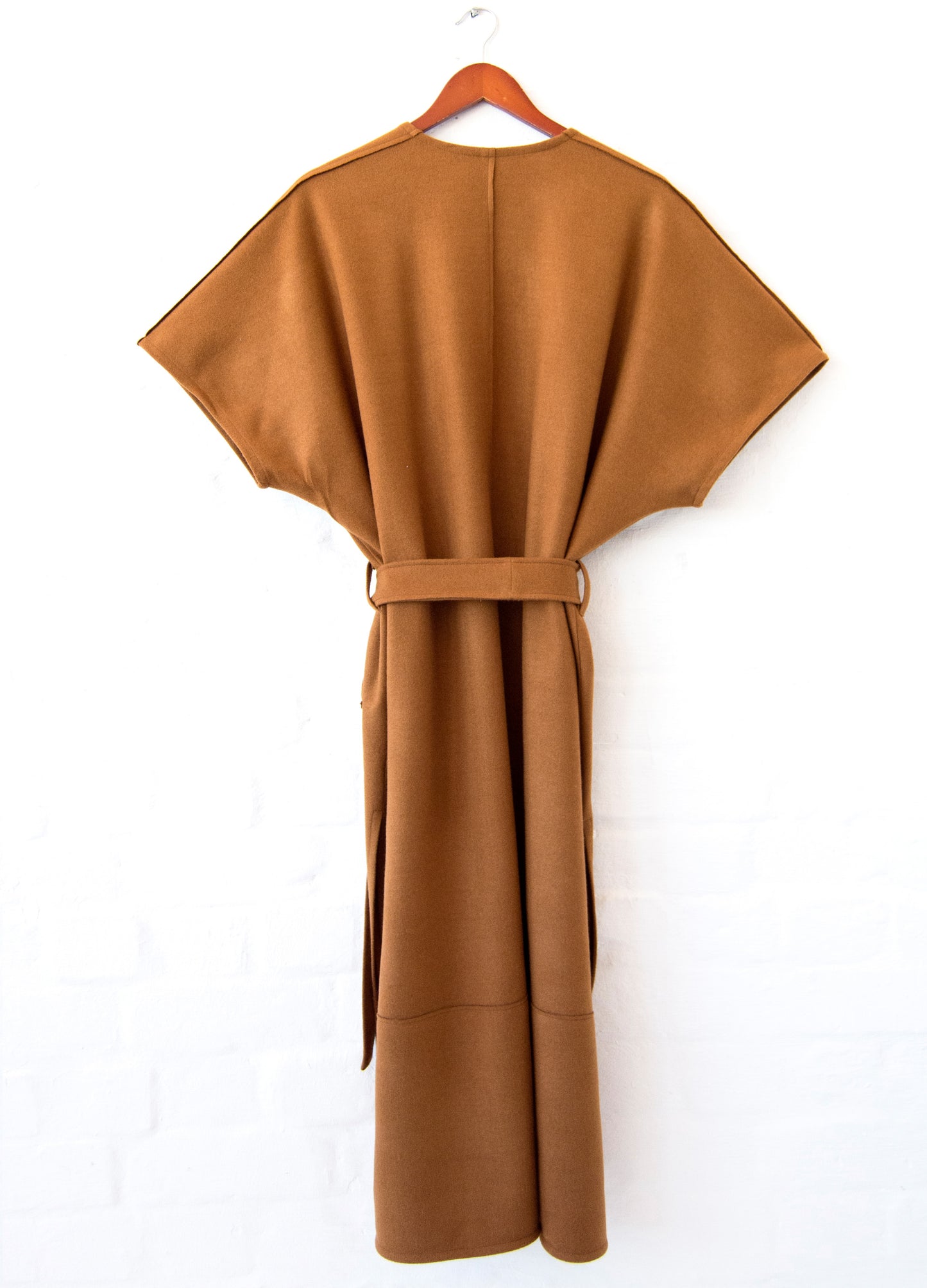 Silvana sleeveless Coat in Caramel melton
