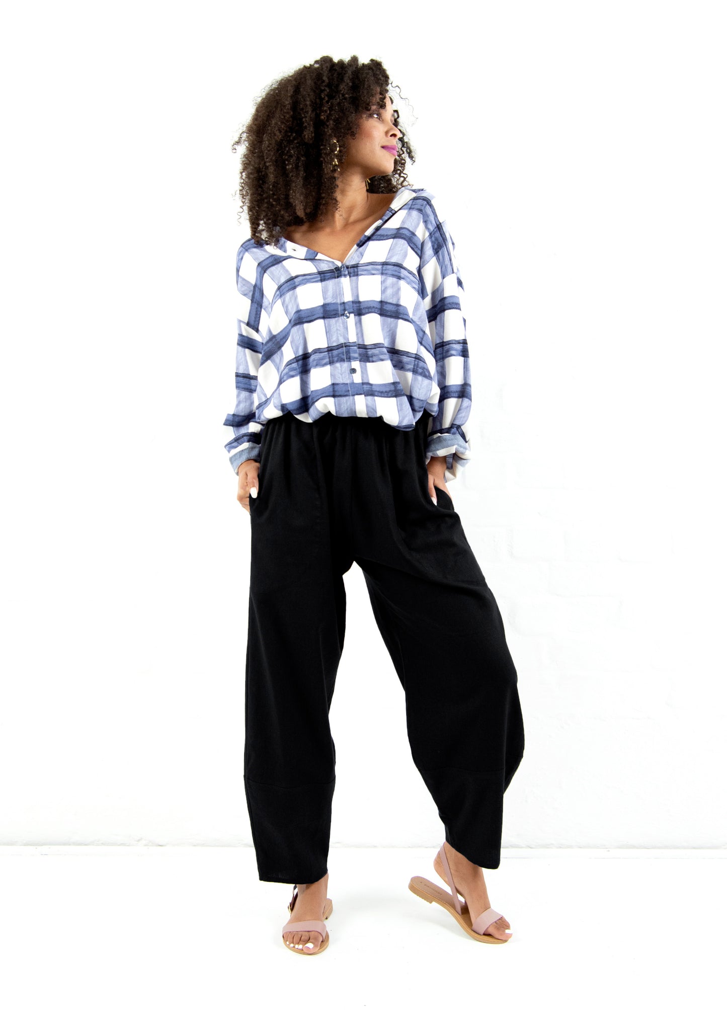Sophie Lantern Trousers in Black
