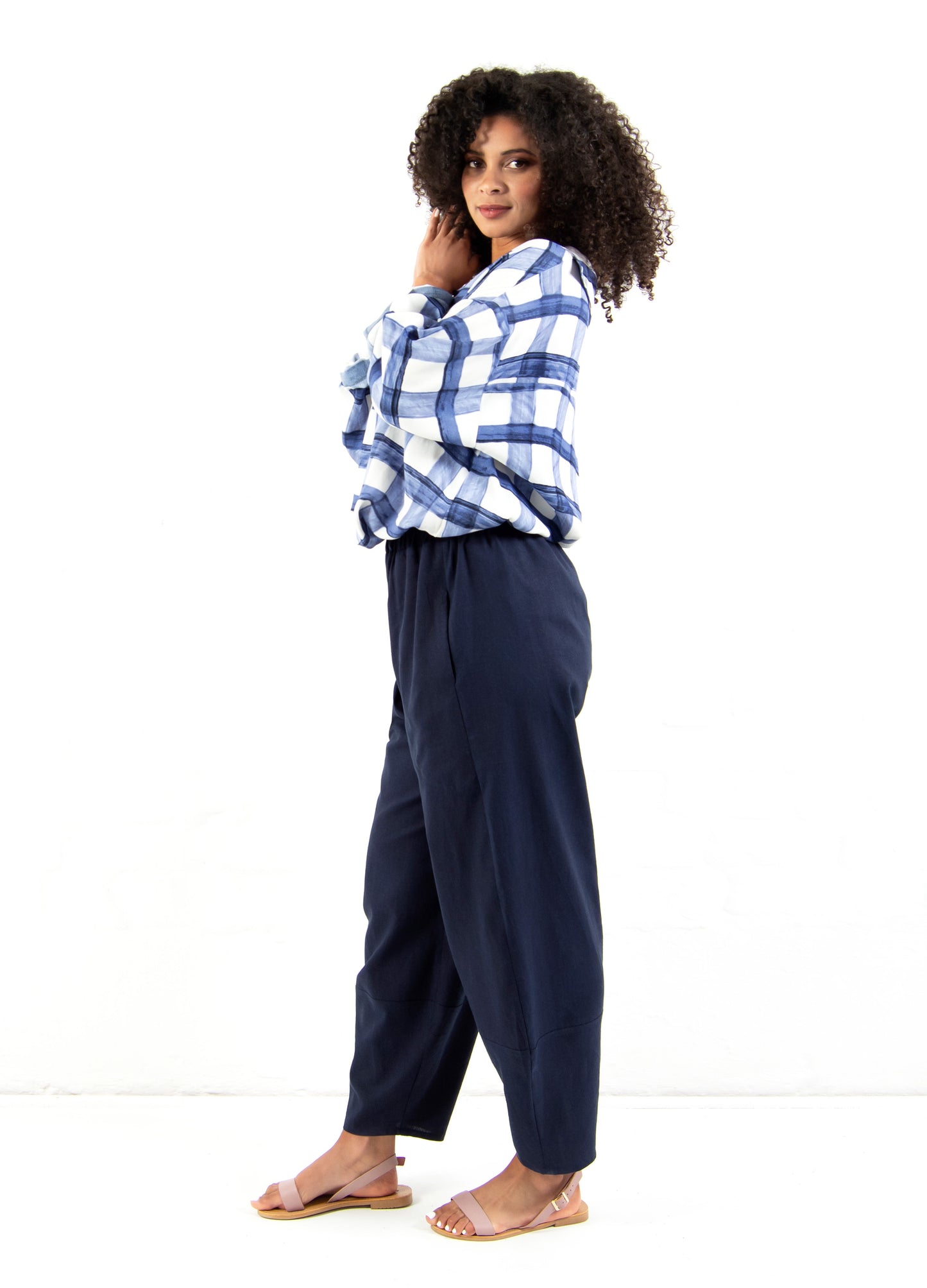 Sophie Lantern Trousers in Navy