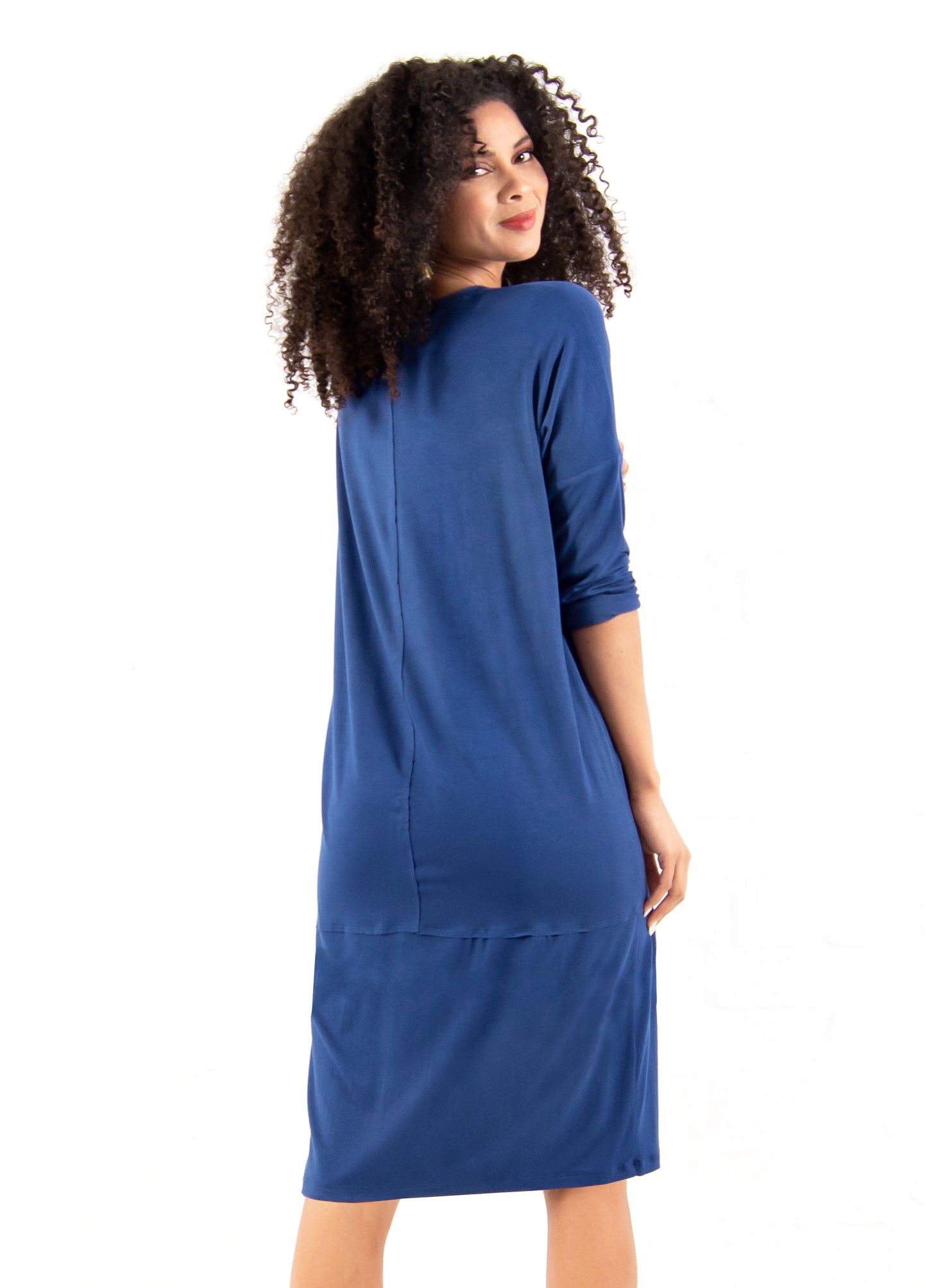 Abigail Lantern Dress in Indigo
