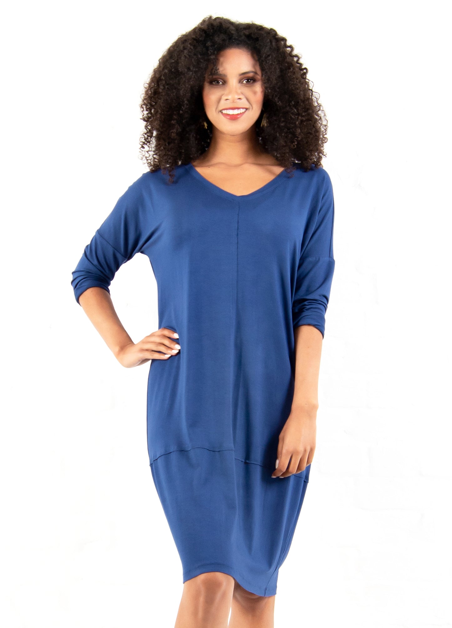 Abigail Lantern Dress in Indigo