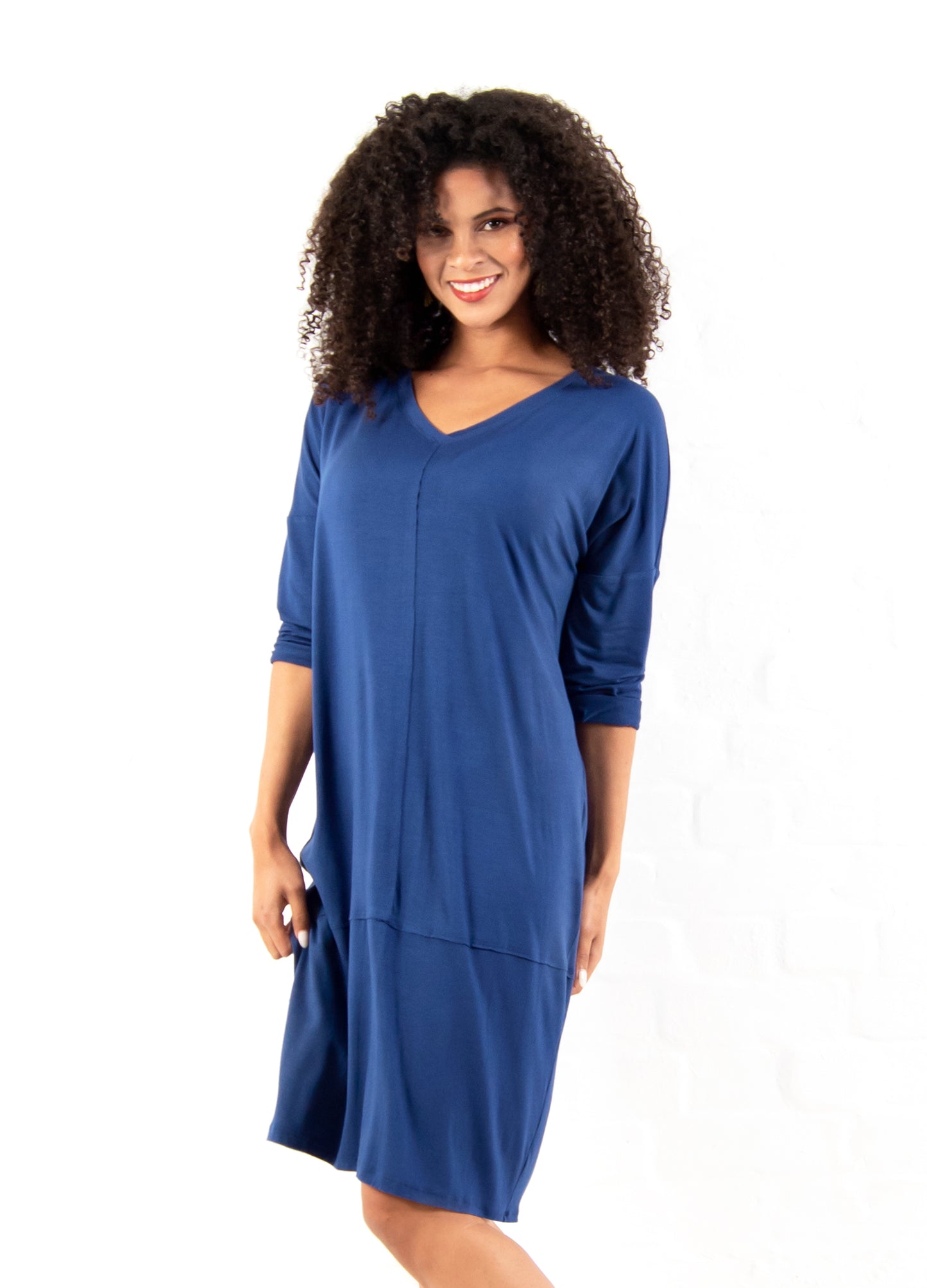 Abigail Lantern Dress in Indigo