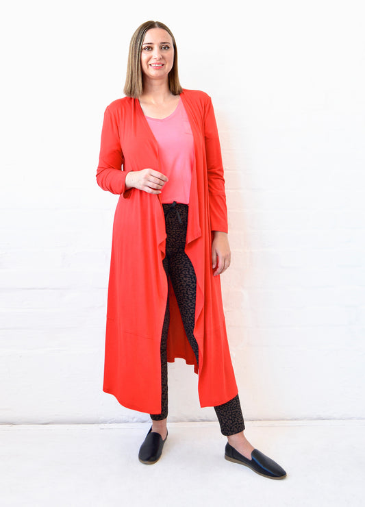 Ayala maxi cardigan in Papaya