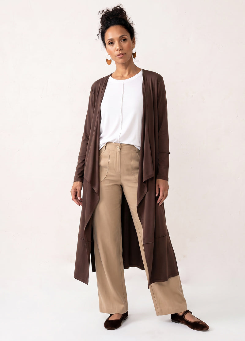 Ayala maxi cardigan in Cocoa