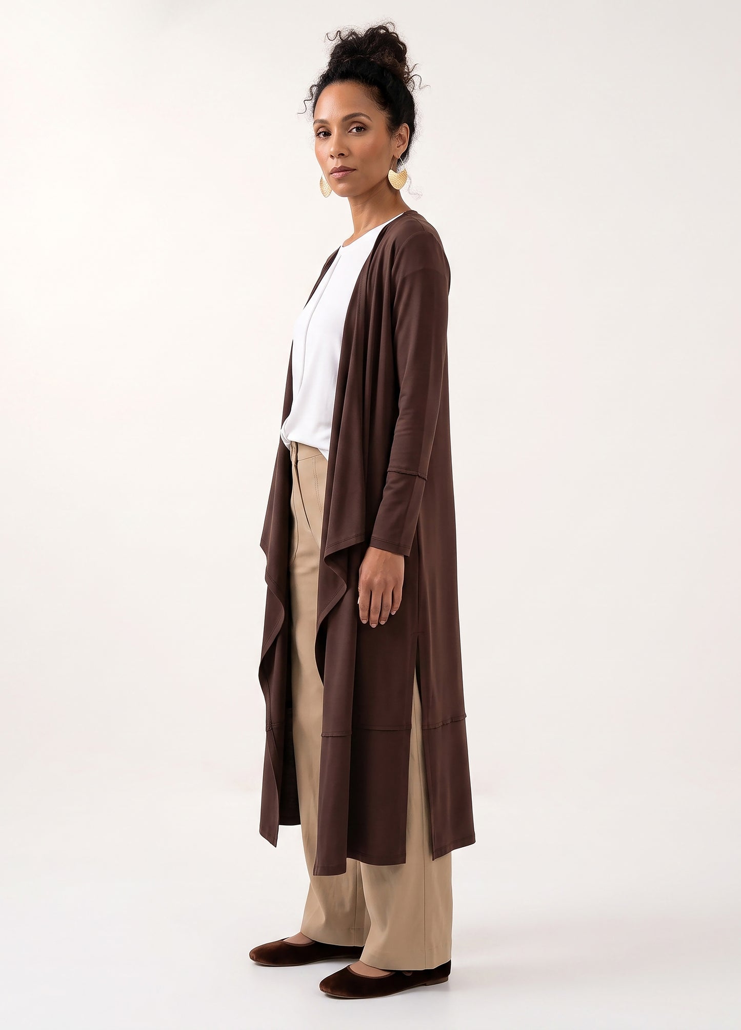 Ayala maxi cardigan in Cocoa