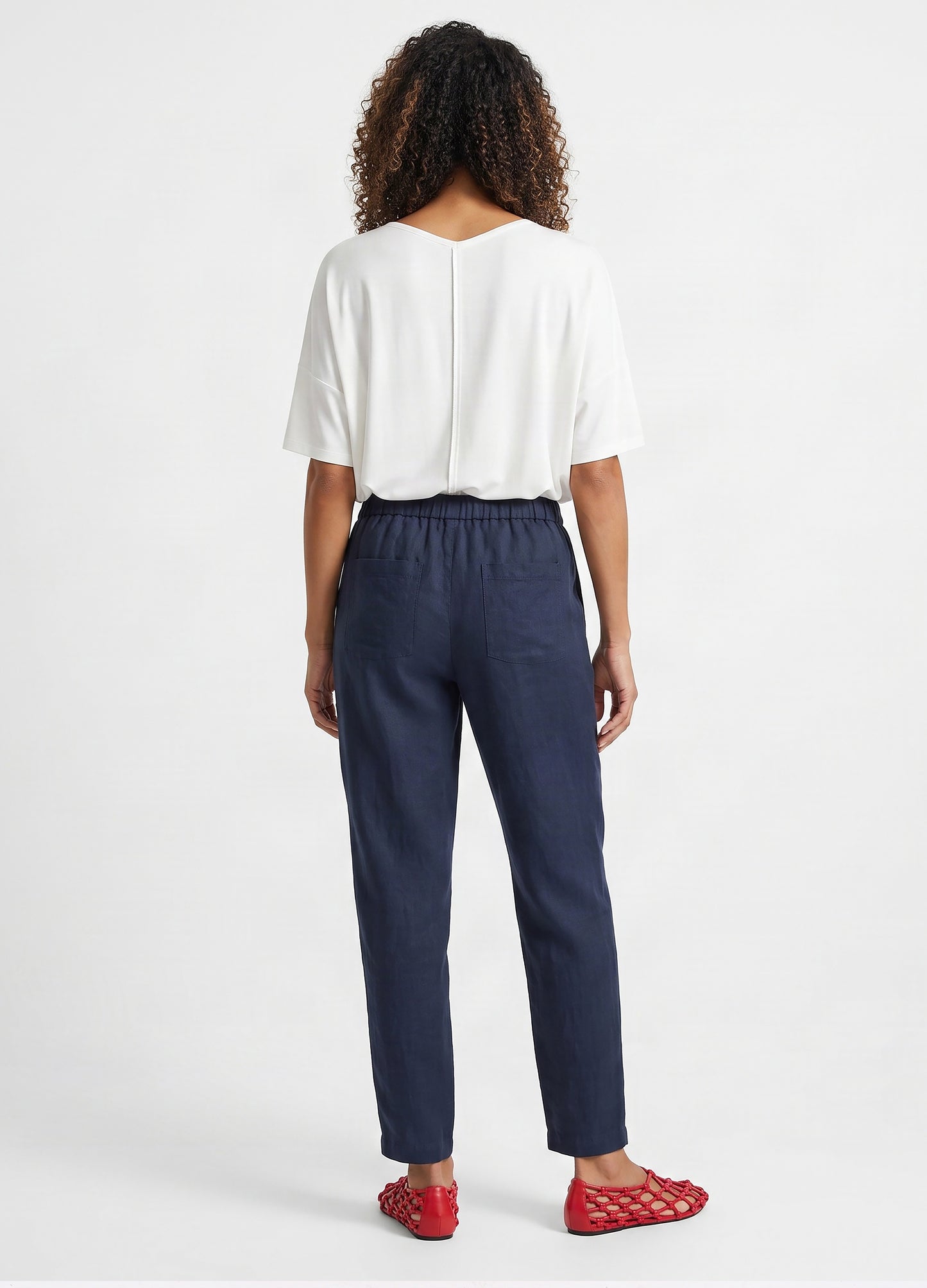 Bella jogger in Navy linen blend