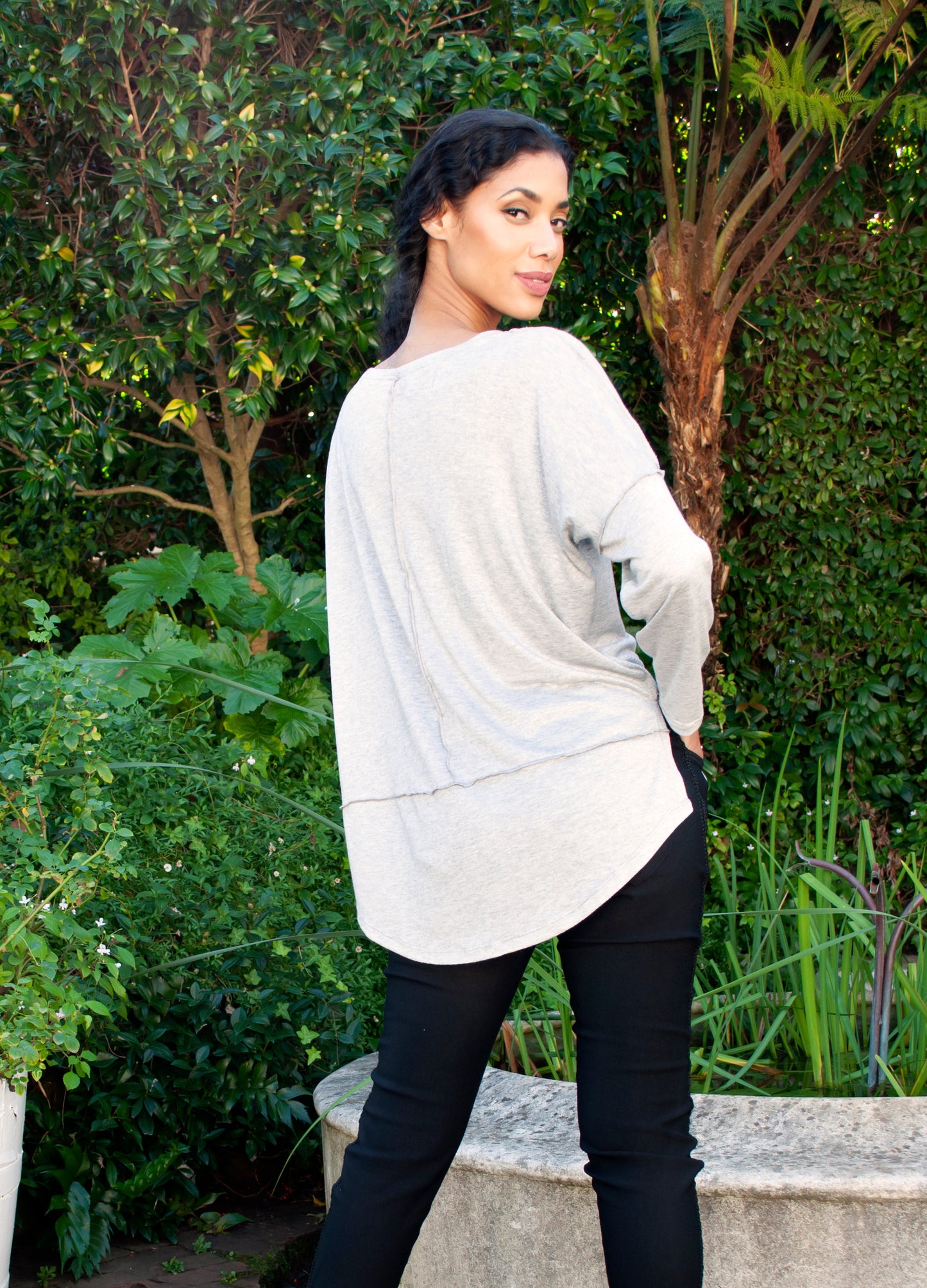 Brooke Pullover in Silver Lurex fine knit