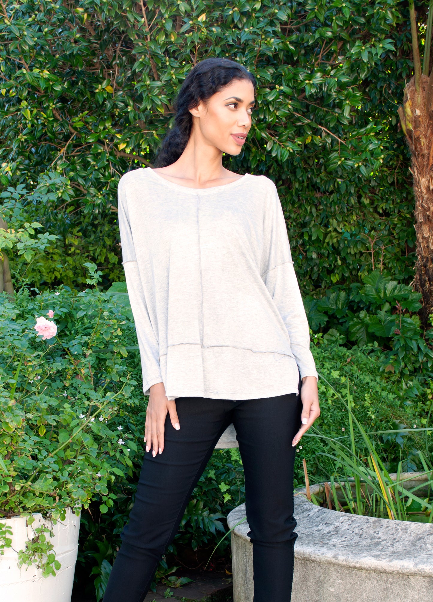 Brooke Pullover in Silver Lurex fine knit