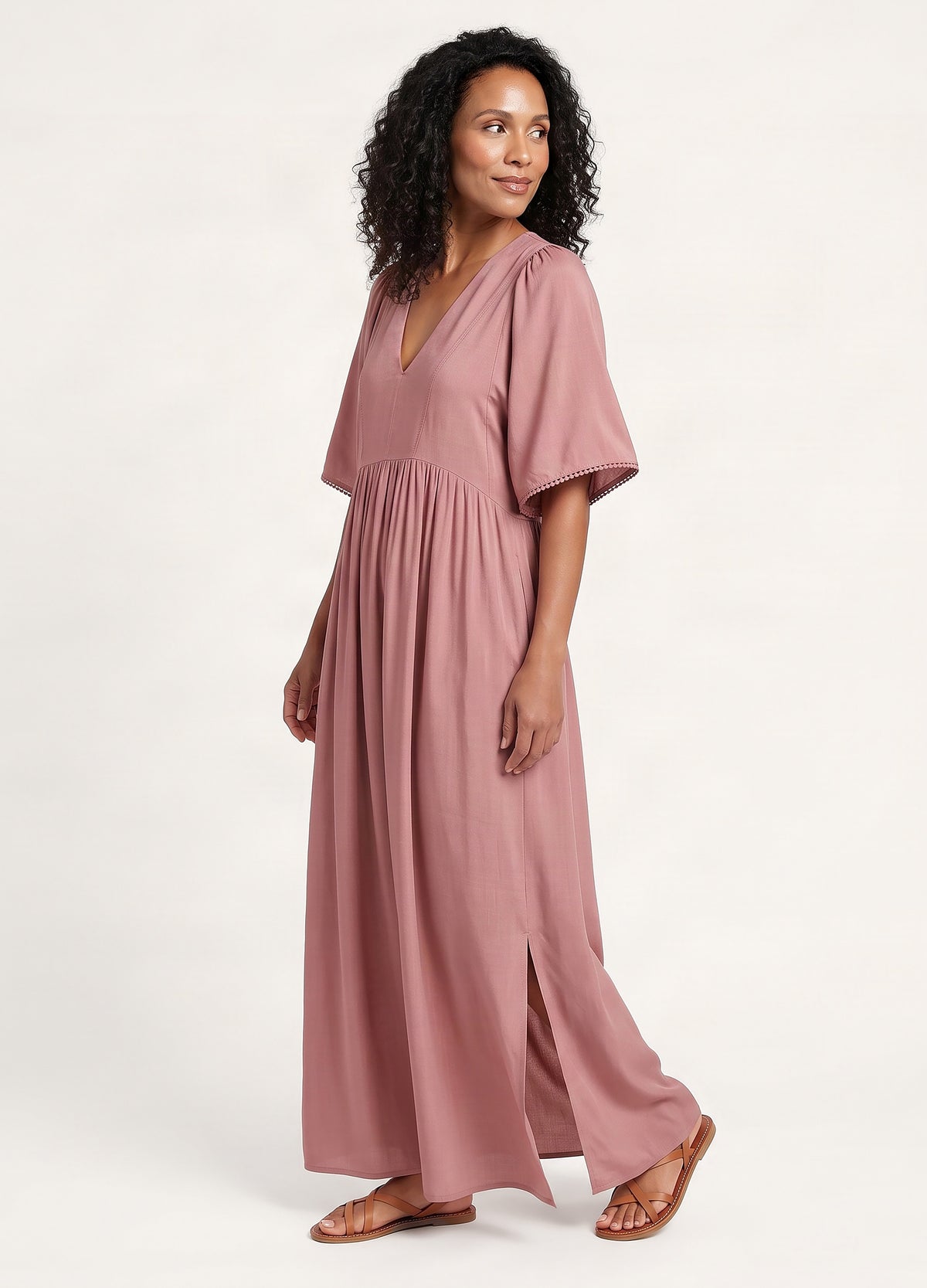 Clara kaftan dress in Desert Rose