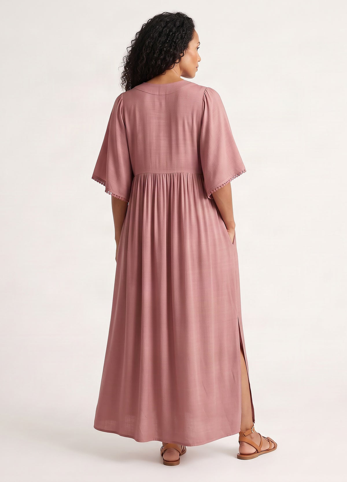 Clara kaftan dress in Desert Rose