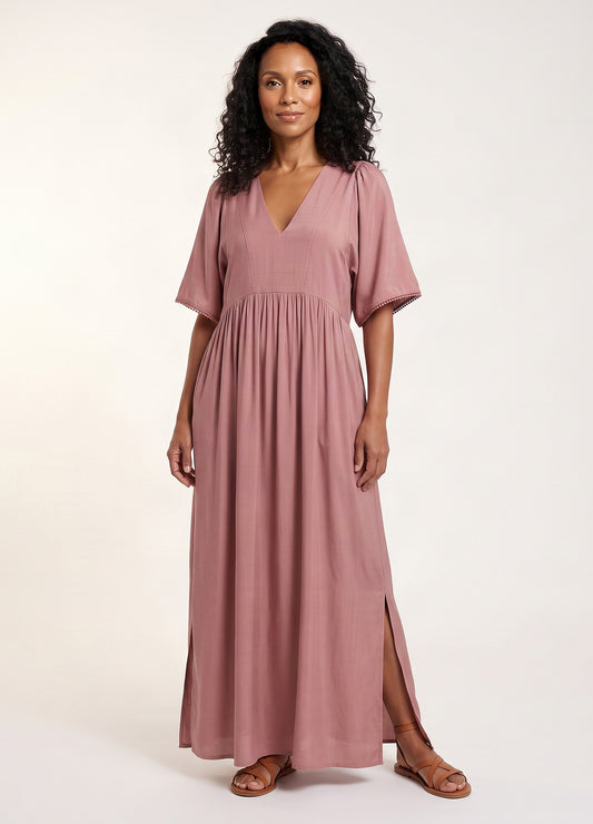 Clara kaftan dress in Desert Rose