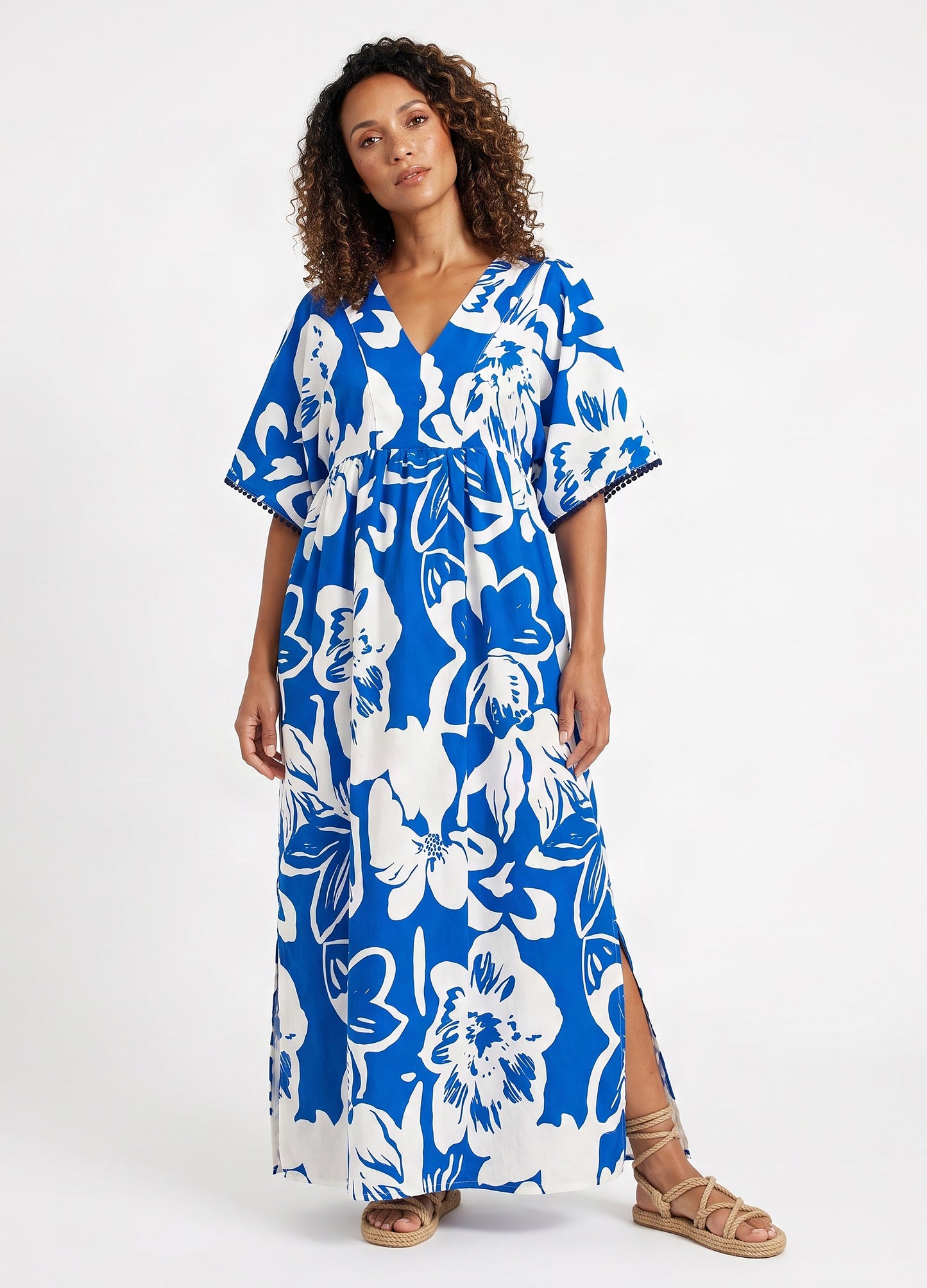 Clara kaftan dress in Bluebird Floral print