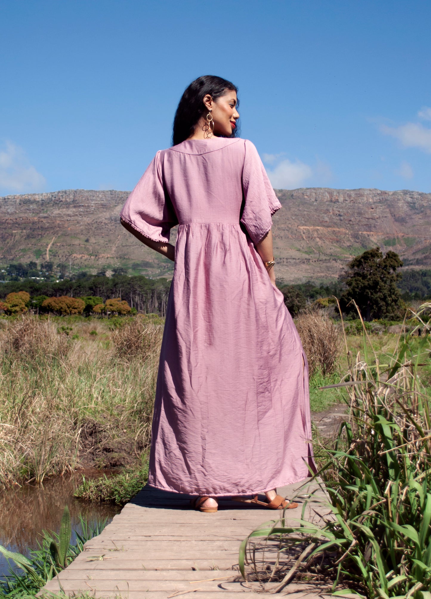 Clara kaftan dress in Desert Rose