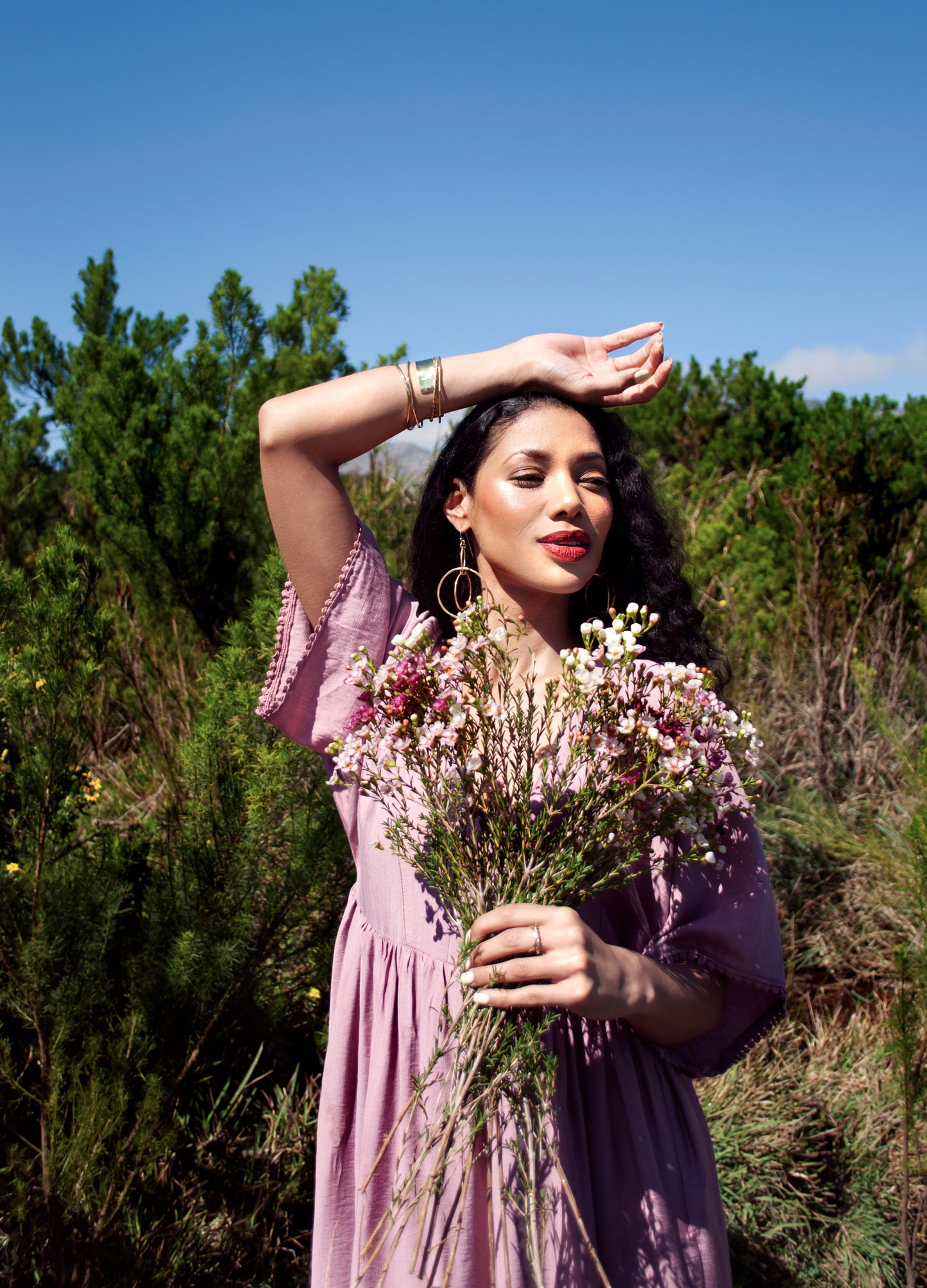 Clara kaftan dress in Desert Rose