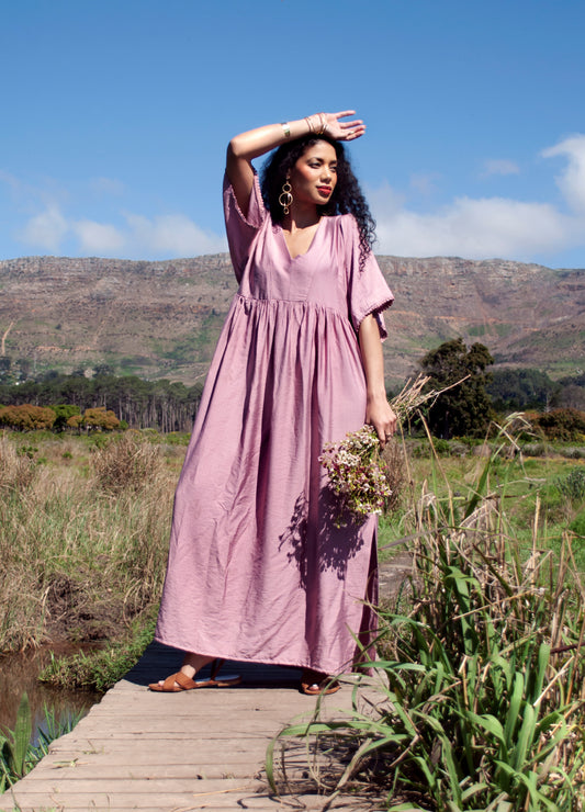 Clara kaftan dress in Desert Rose