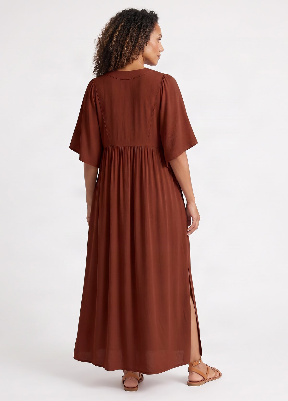 Clara kaftan dress in Cinnamon