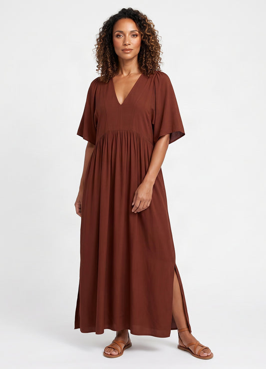 Clara kaftan dress in Cinnamon