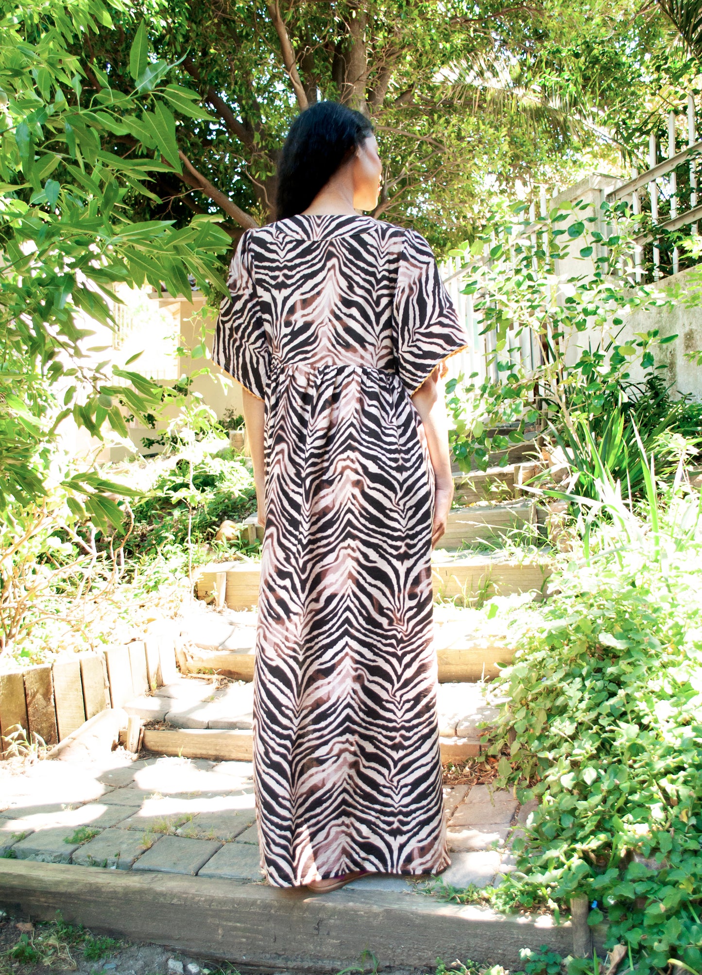 Clara kaftan dress in Aquila print