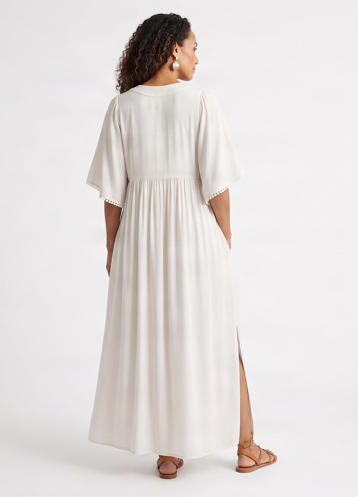 Clara kaftan dress in Winter White