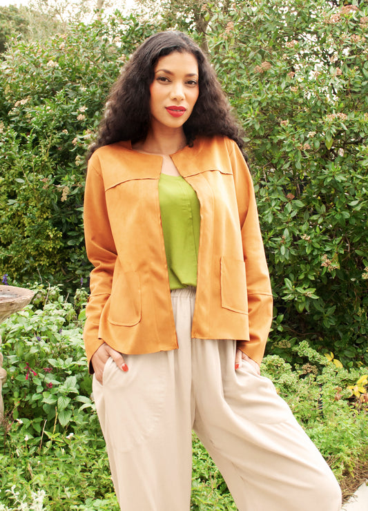 Ella jacket in Amber suede scuba