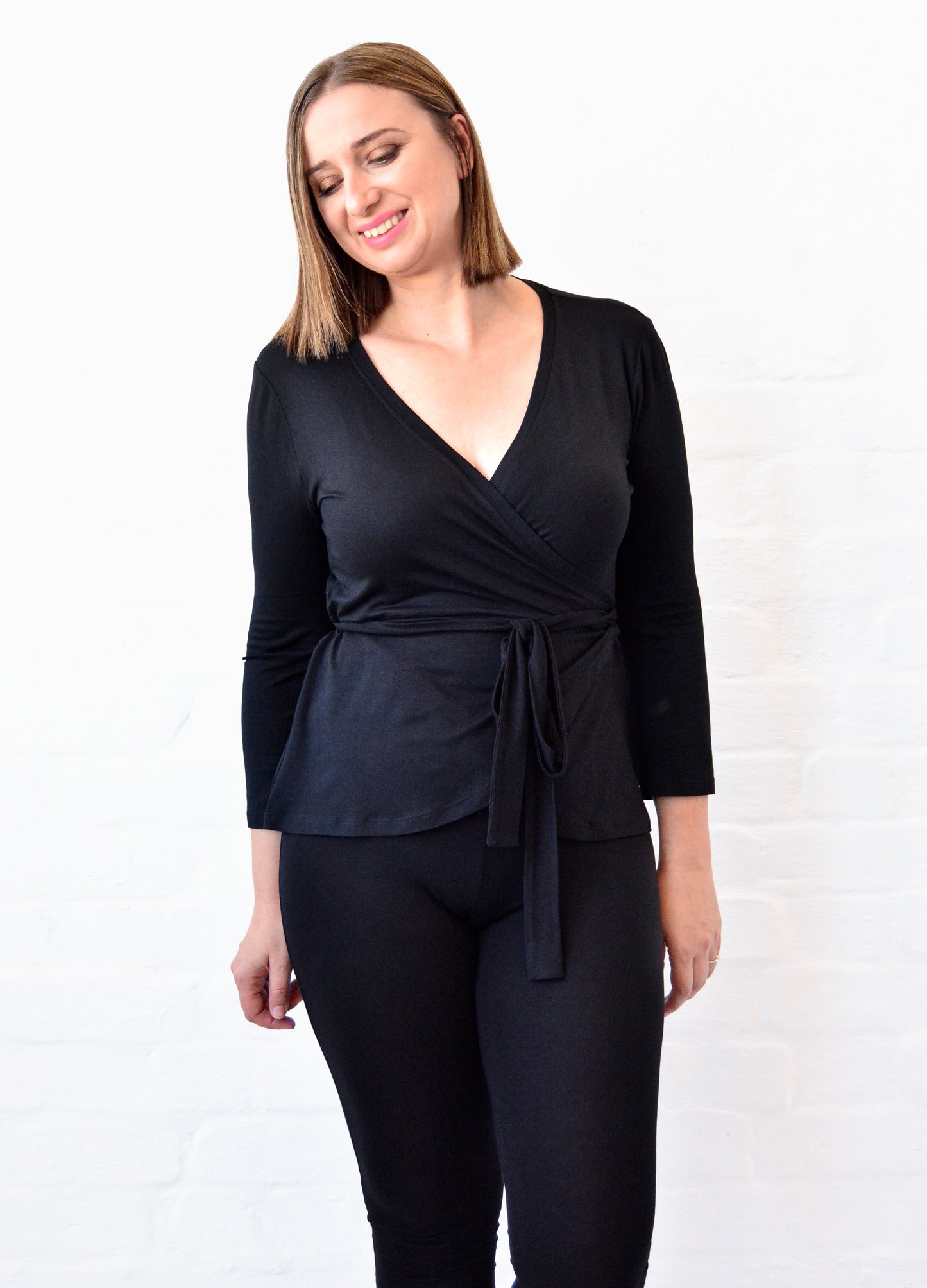 Elliot wrap top in Black