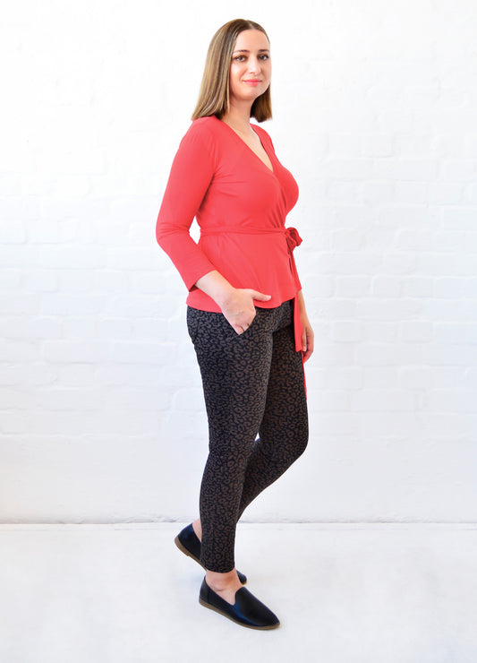 Elliot wrap top in Papaya