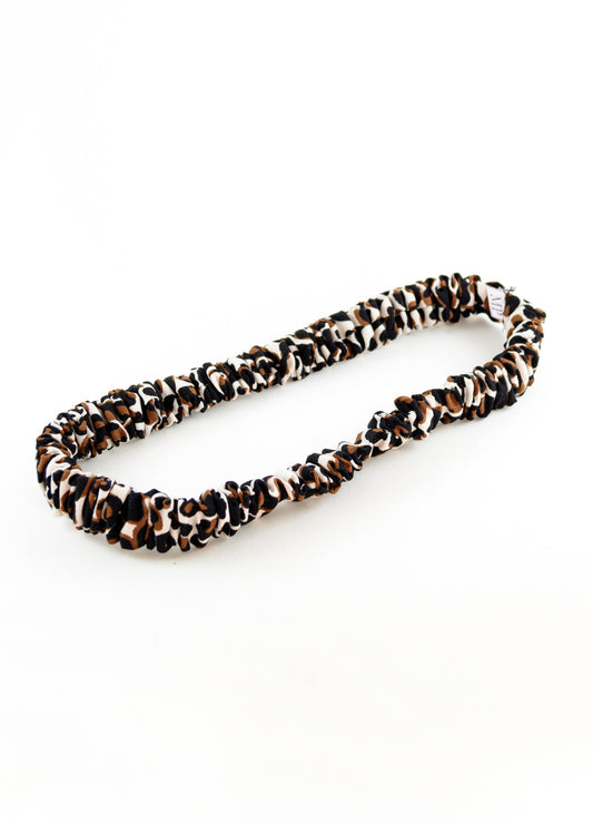 Fifi elasticated headband in ivory Leopard