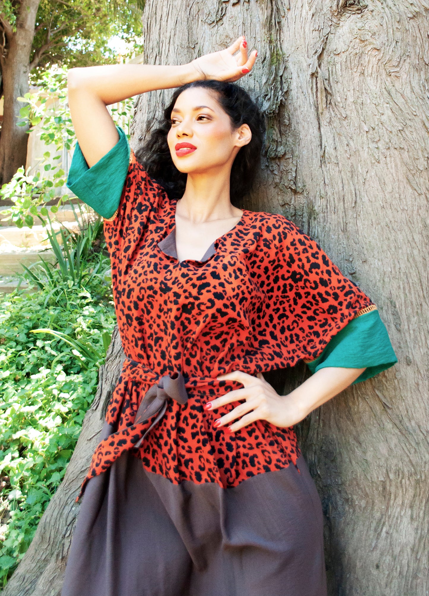 Gabriella kaftan in patchwork Out of Africa print