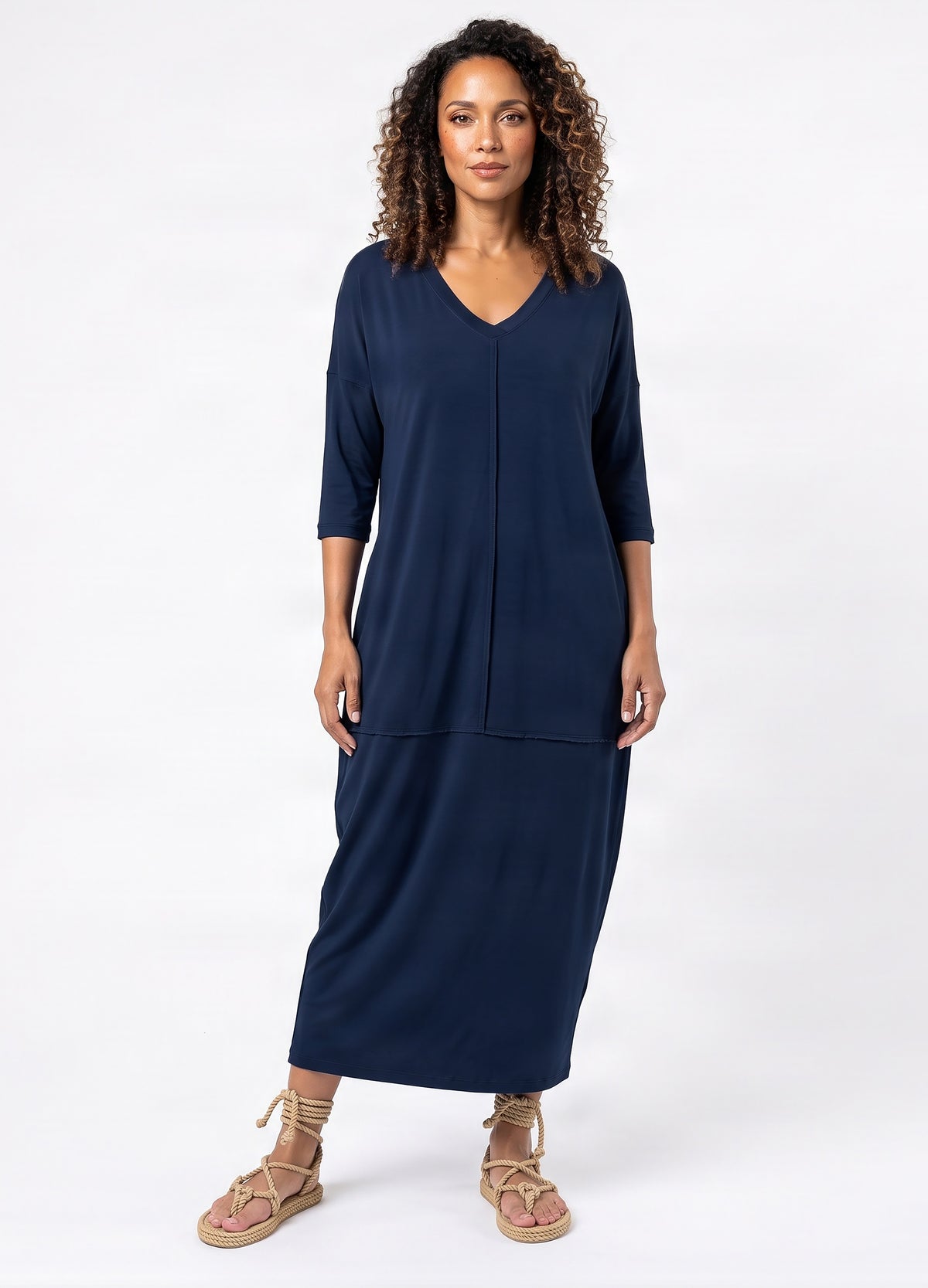 Isla cocoon dress in Navy
