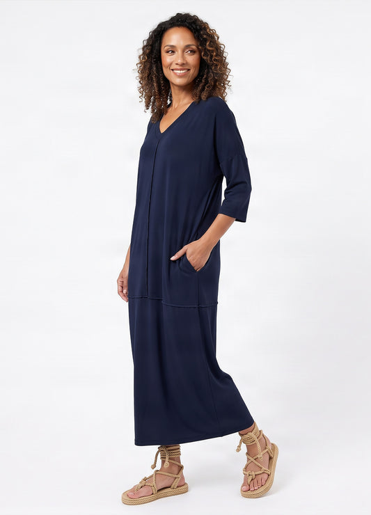 Isla cocoon dress in Navy