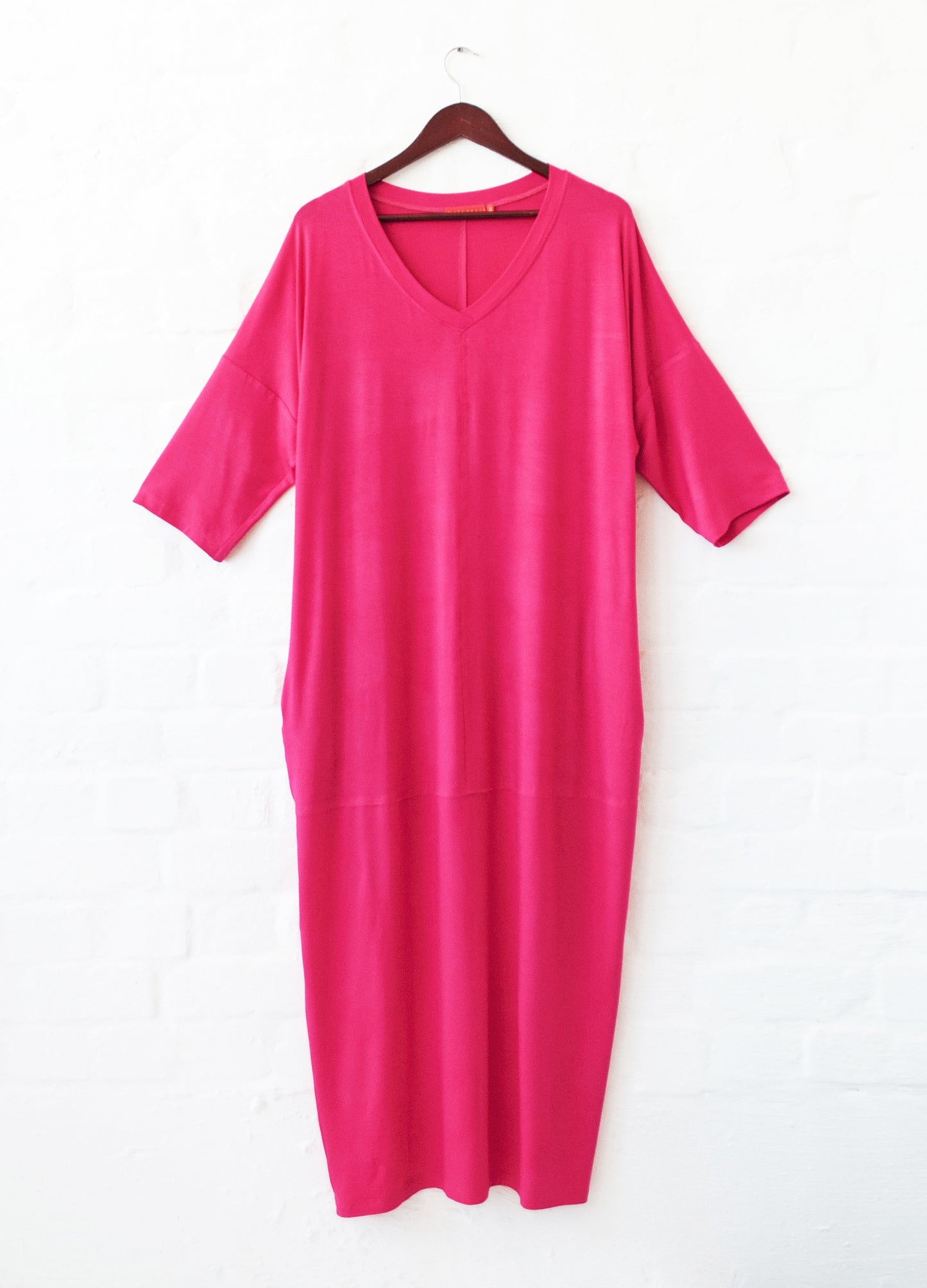 Isla cocoon dress in Cerise Pink
