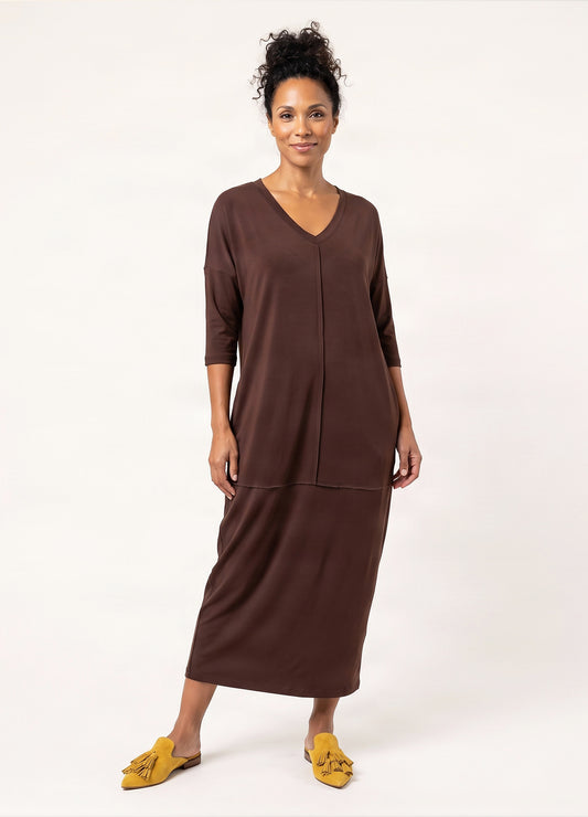 Isla cocoon dress in Cocoa