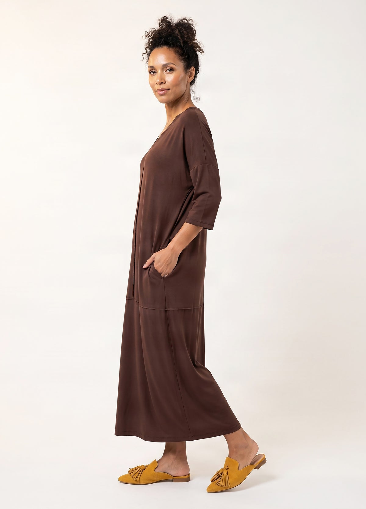 Isla cocoon dress in Cocoa